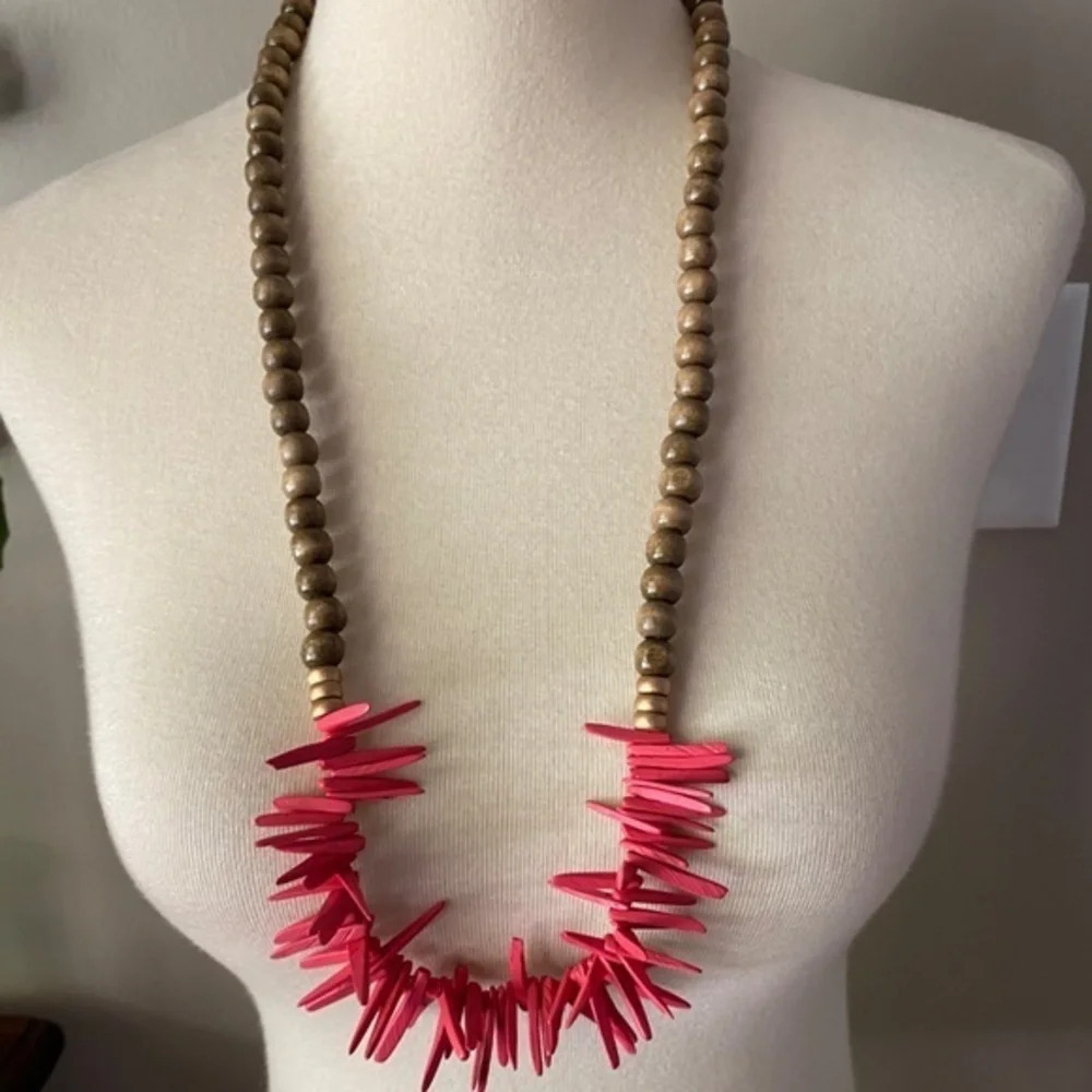 Bijou Pink & Gold Barbados Statement Necklace